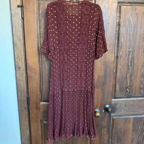 Sundance Boho Gold Flecked Sheer Over Dress - Picture 13 of 13